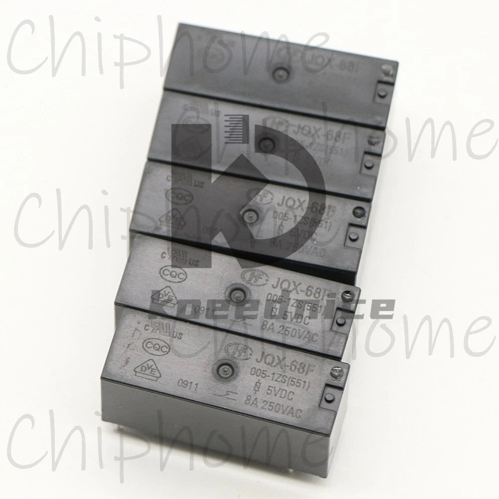 10Pieces HongFa JQX-68F-005-1ZS Power relay 5VDC 8A 5Pins