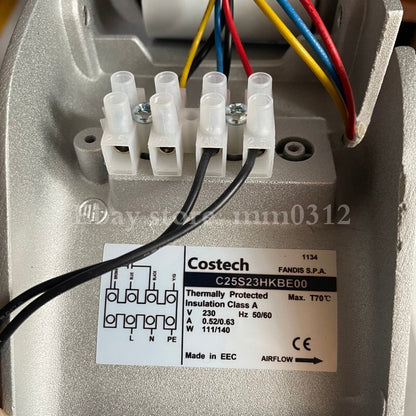 1pcs  COSTECH C25S23HKBE00 230V 0.63A metal large air volume cabinet cooling fan