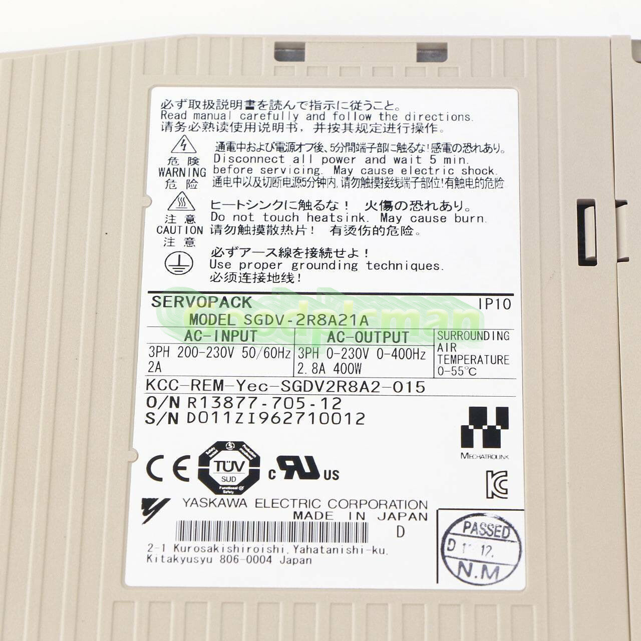 Yaskawa SGDV-2R8A21A Servo Drive (1Pcs)