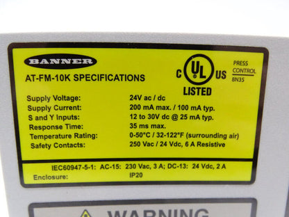 BANNER ENGINEERING AT-FM-10K Relay - BANNER ENGINEERING