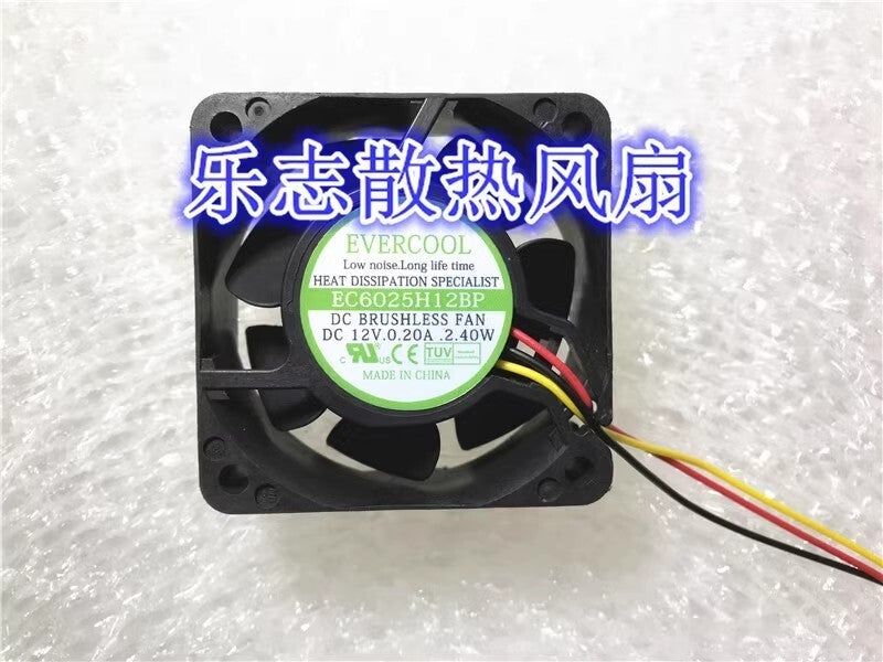 EVERCOOL EC6025H12BP 6025 DC12V 0.20A 2.40W 3-Wire Inverter Cooling Fan