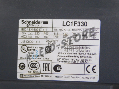 SND Electric LC1F330G7 TeSys F Contactor Telemecanique 600 Volt Unit /RS