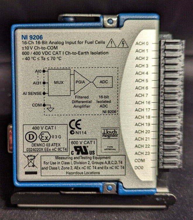 NI 9206 ANALOG INPUT AI FUEL CELL 16 CHANNEL 16 BIT - NATIONAL INSTRUMENTS