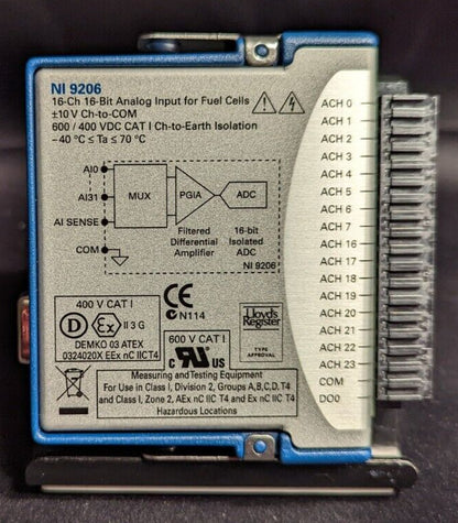 NI 9206 ANALOG INPUT AI FUEL CELL 16 CHANNEL 16 BIT - NATIONAL INSTRUMENTS
