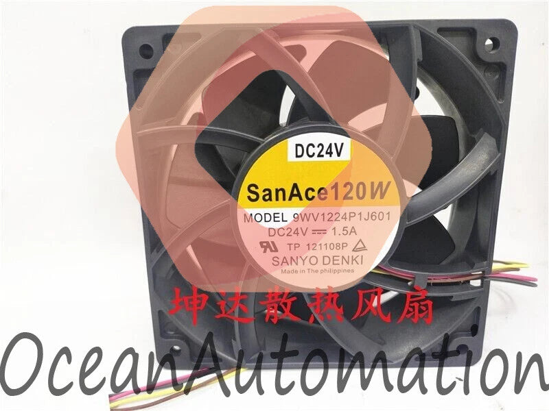 1 PCS Sanyo Fan 9WV1224P1J601 DC 24V 1.5A 12038 12CM 4-wire cooling Fan