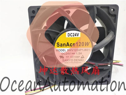 1 PCS Sanyo Fan 9WV1224P1J601 DC 24V 1.5A 12038 12CM 4-wire cooling Fan
