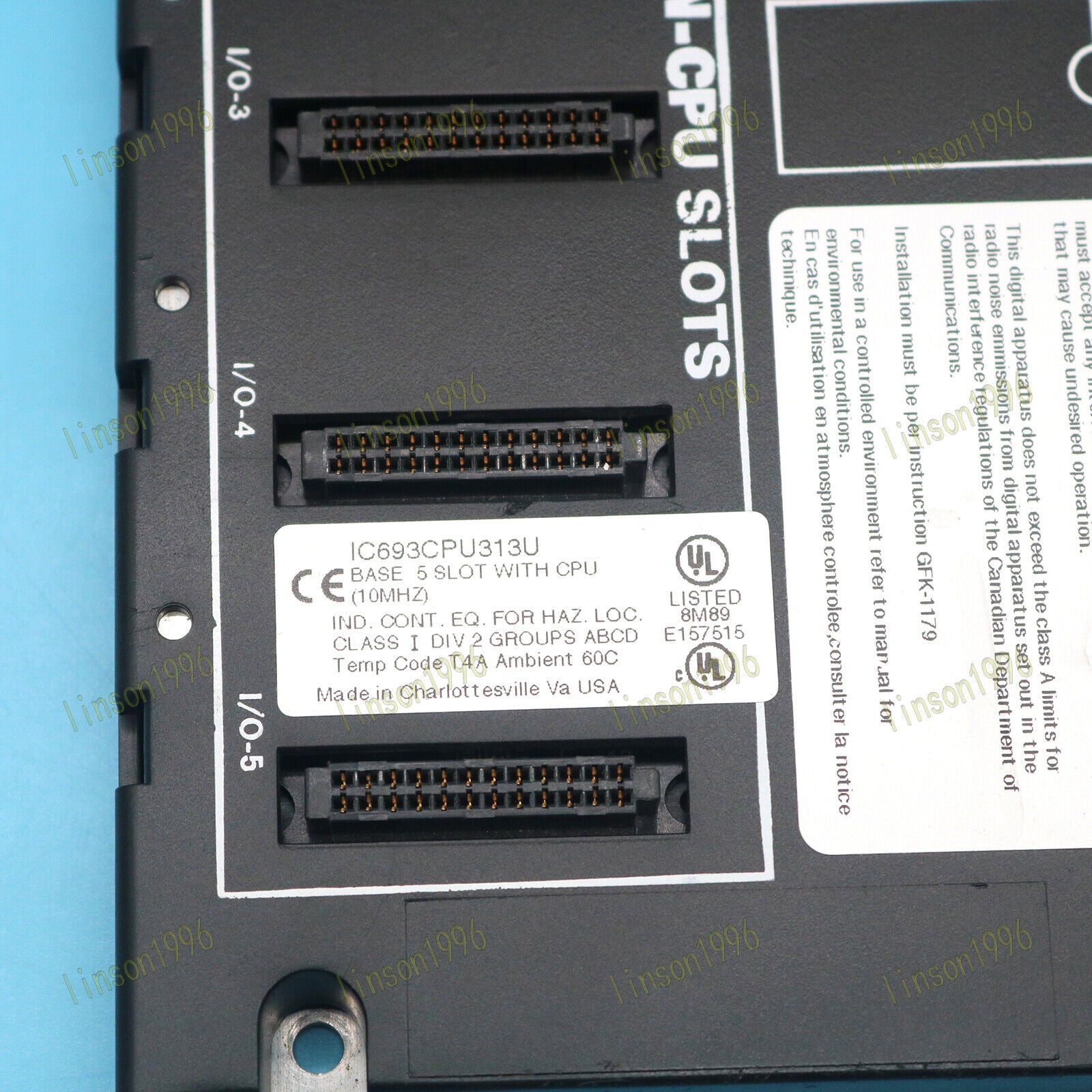 Used GE Fanuc Module Backplane IC693CPU313U Tested Good OK - GE FANUC