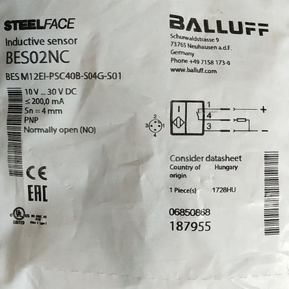 BALLUFF BES M12EI-PSC40B-S04G-S01 Proximity Switch - BALLUFF