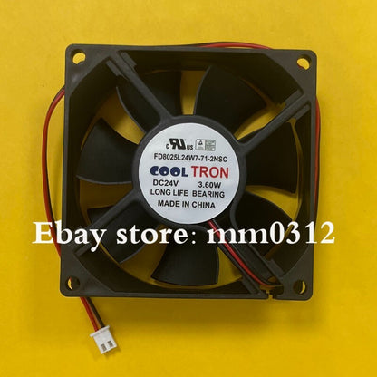 COOLTRON FD8025L24W7-71-2NSC 8025 DC24V 3.60W 8CM 2-Wire Axial Cooling Fan