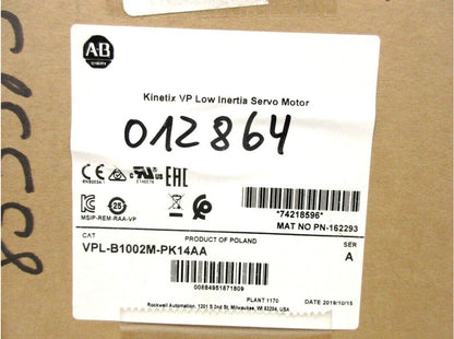 Allen Bradley VPL-B1002M PK14AA Kinetix Low Inertia Servo Motor - ALLEN BRADLEY