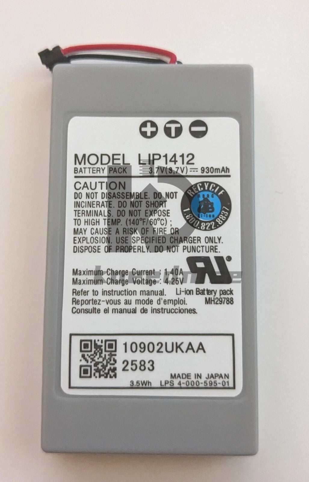 REPLACEMENT SONY PSP GO RECHARGEABLE BATTERY 930Mah 3.7V LIP1412