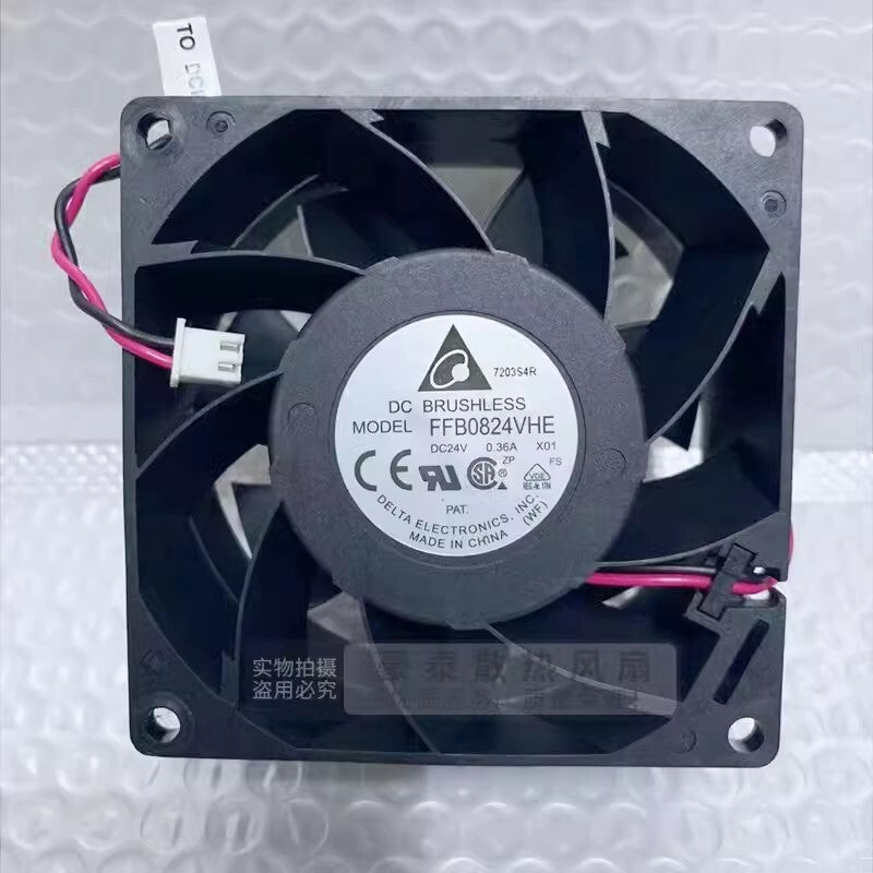 Delta FFB0824VHE 8038 DC24V 0.36A 8CM 2-Pin Dual Ball Inverter Cooling Fan