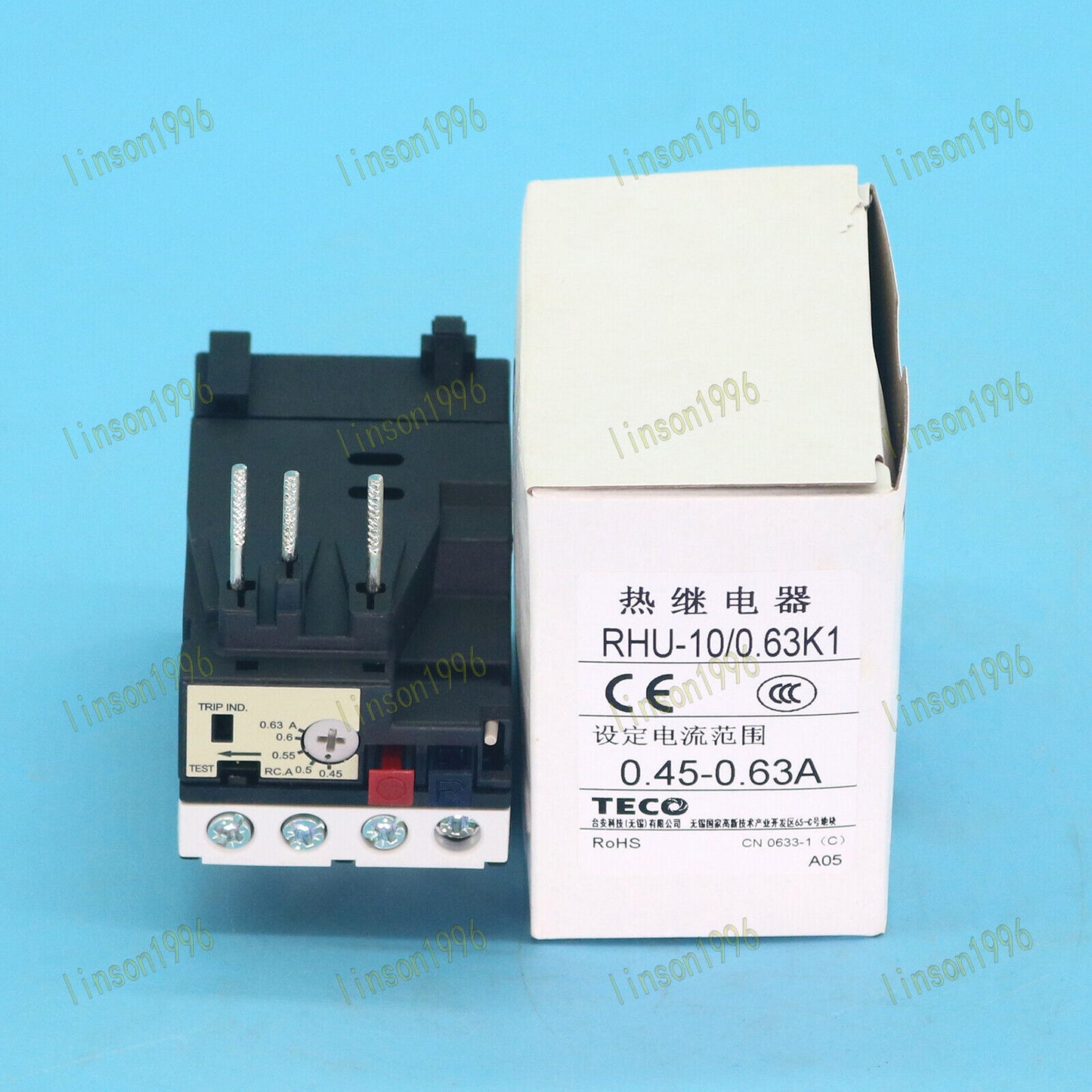 1-PC TECO RHU-10/0.63K1 Thermal Overload Relay Ship - TECO