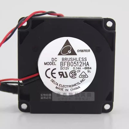 Delta BFB0512HA 5010 DC12V 0.14A 2-Wire Dual Ball Turbo Cooling Fan