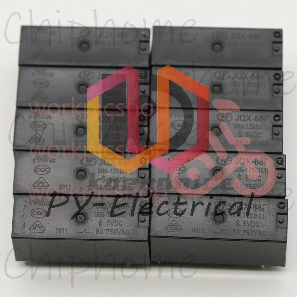 10Pieces HongFa JQX-68F-005-1ZS Power relay 5VDC 8A 5Pins