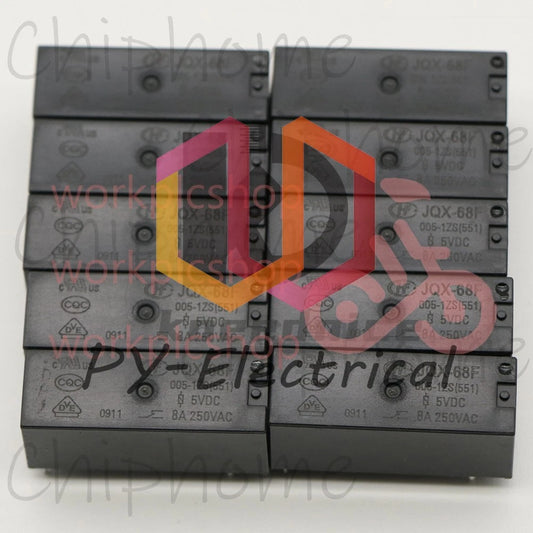 10Pieces HongFa JQX-68F-005-1ZS Power relay 5VDC 8A 5Pins