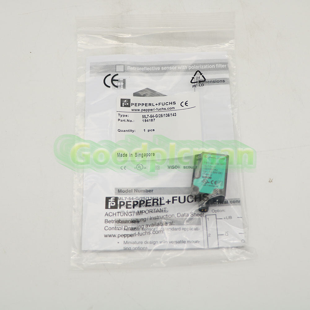 PEPPERL+FUCHS ML7-54-G/25/136/143 194187 Reflection Sensor 1Pcs/