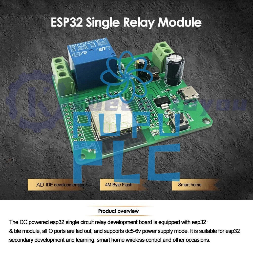 ESP32 Development Board Single Relay Module DC7-60V Micro USB 5V