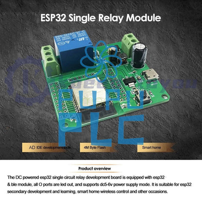ESP32 Development Board Single Relay Module DC7-60V Micro USB 5V