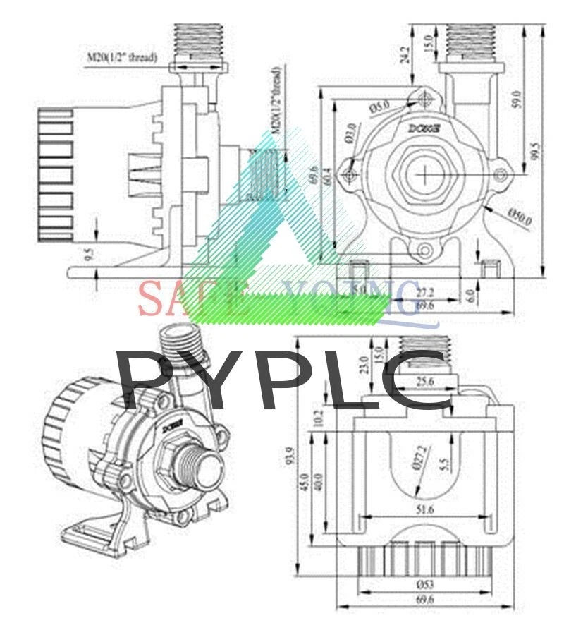 15m DC50E-24150A Heavy Duty Speed/ Power Adjustable 24VDC Brushless Water Pump