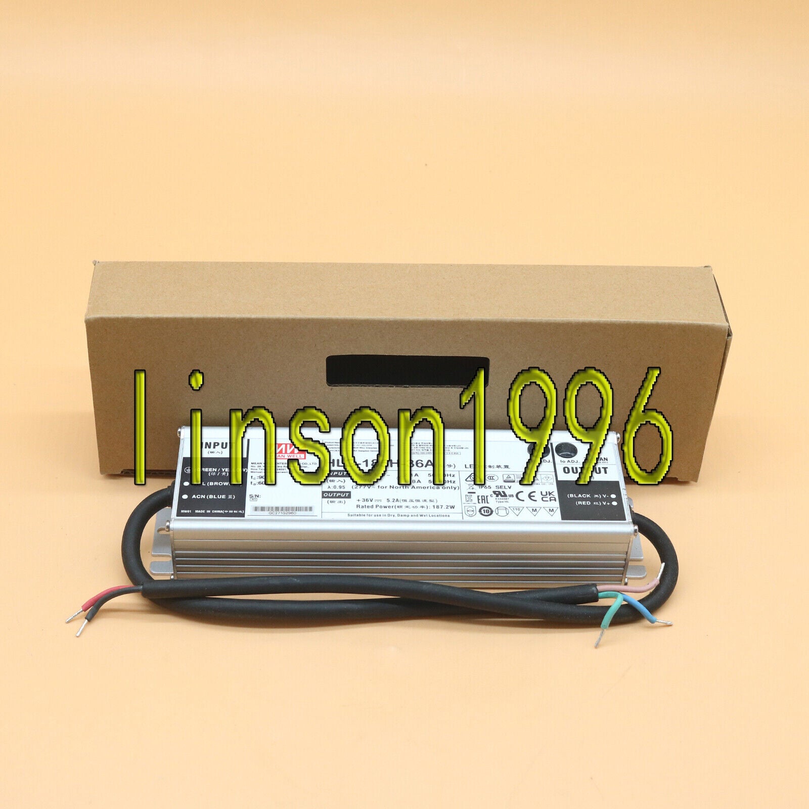 new MEAN WELL HLG-185H-36A 36V 5.2A Power Supply - MEAN WELL