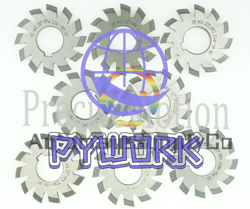 8Pcs /Set 1#2#3#4#5#6#7#8# Involute Gear Cutters Module0.3~8 PA20 Bore16~135