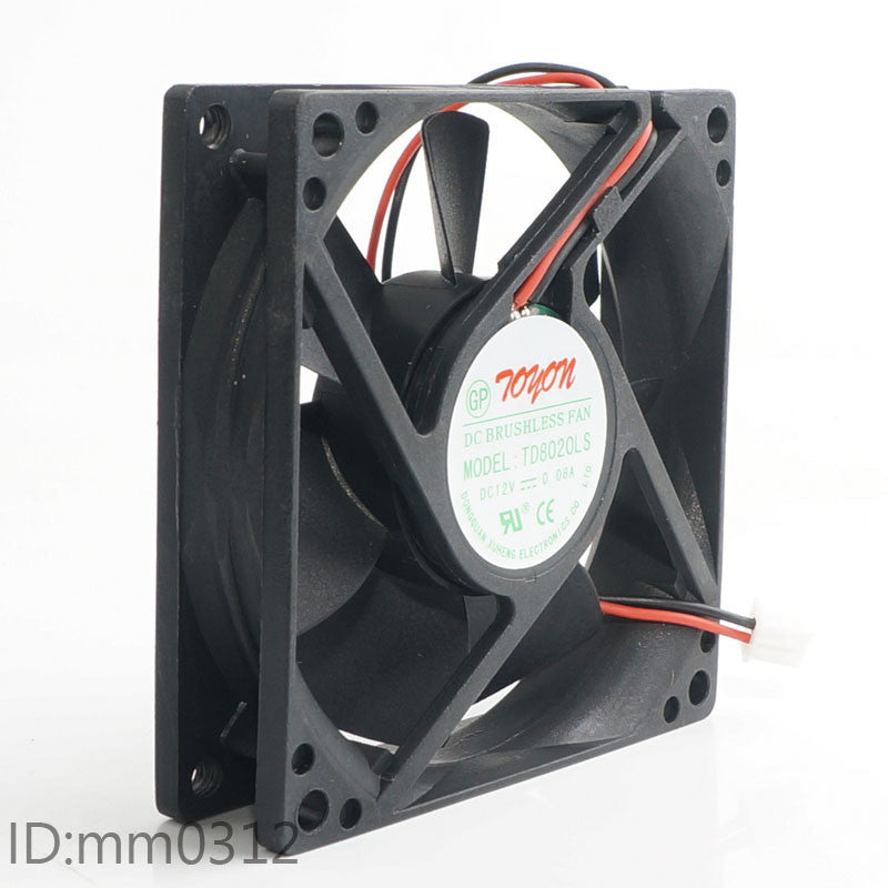 new TD8020LS 12V 0.08A 8CM Fan for drinking machine 8020 80*80*20MM 2-pin