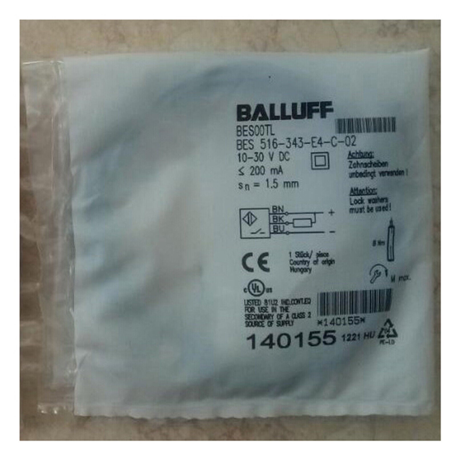 New 1PC BALLUFF BES 516-343-E4-C-02 Proximity Sensor - Fast Response - BALLUFF