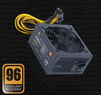 new 2000W single 12V miner silent power supply supports 8 graphics cards - MINER