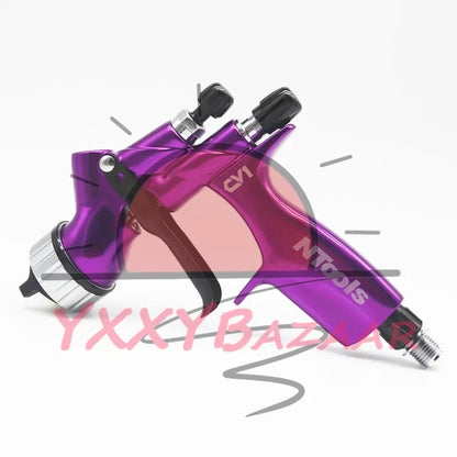 Purple Car Tool Pistol 1.3mm Nozzle CV1 HVLP Paints Spray Gun for Devilbiss