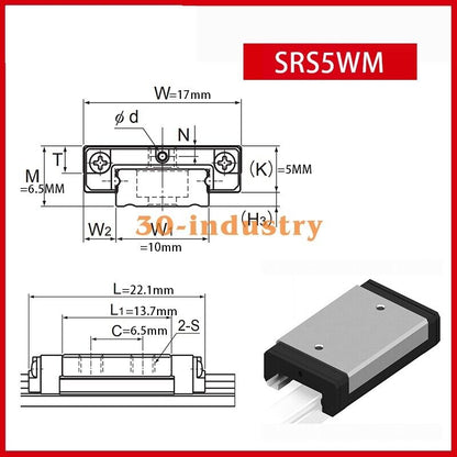 1Pcs SRS5WM Linear Guide Slider for Precision Movement - SRS