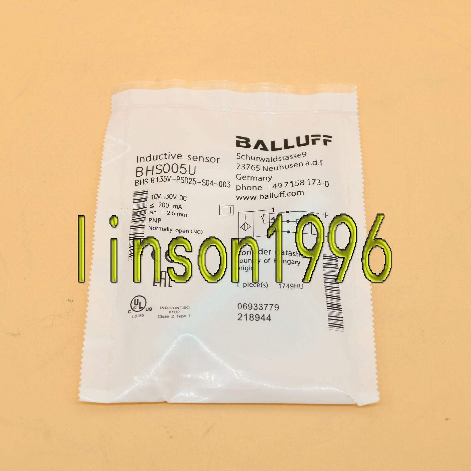 Balluff Proximity Sensor - B135V-PSD25-S04-003 - BALLUFF