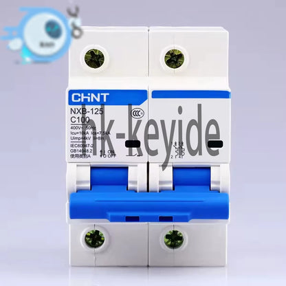 1Pcs For CHINT Air Switch Circuit Breaker Type C NXB-125 C100 2P 100A