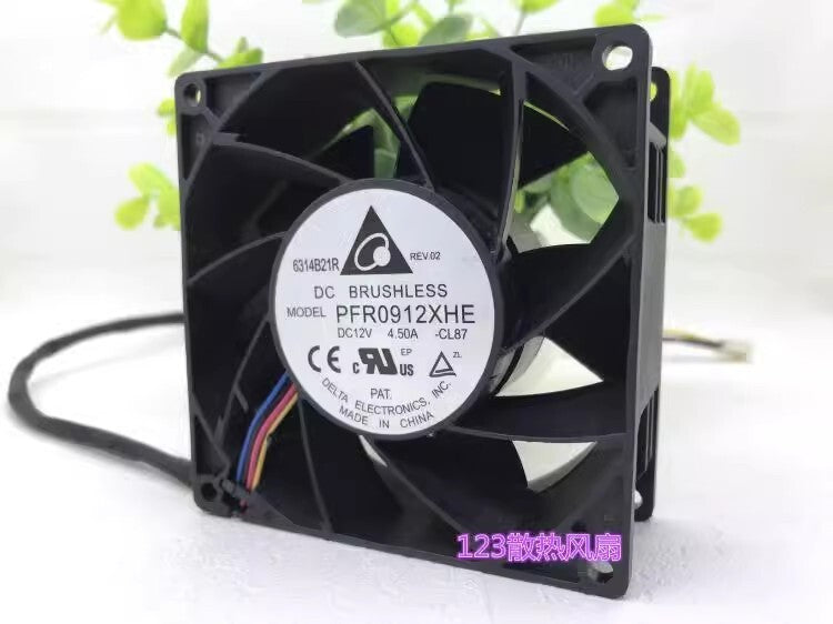 Delta PFR0912XHE 9038 DC12V 4.50A 9CM 4-Wire Violent Cooling Fan