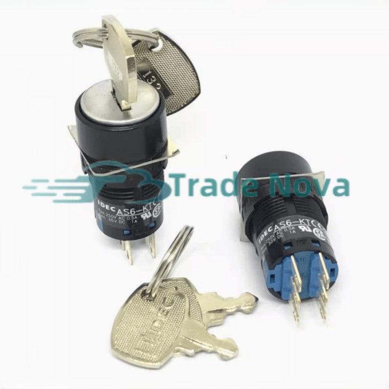 1PCS  IDEC AS6-KT for NX100 DX100 DX200 YASKAWA KEY SWITCH Lock with Key 16MM