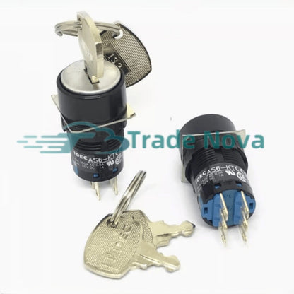 1PCS  IDEC AS6-KT for NX100 DX100 DX200 YASKAWA KEY SWITCH Lock with Key 16MM