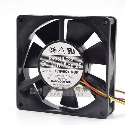 Sanyo 109P0924H4D01 9025 DC24V 0.12A 9CM 3-Wire Inverter Cooling Fan
