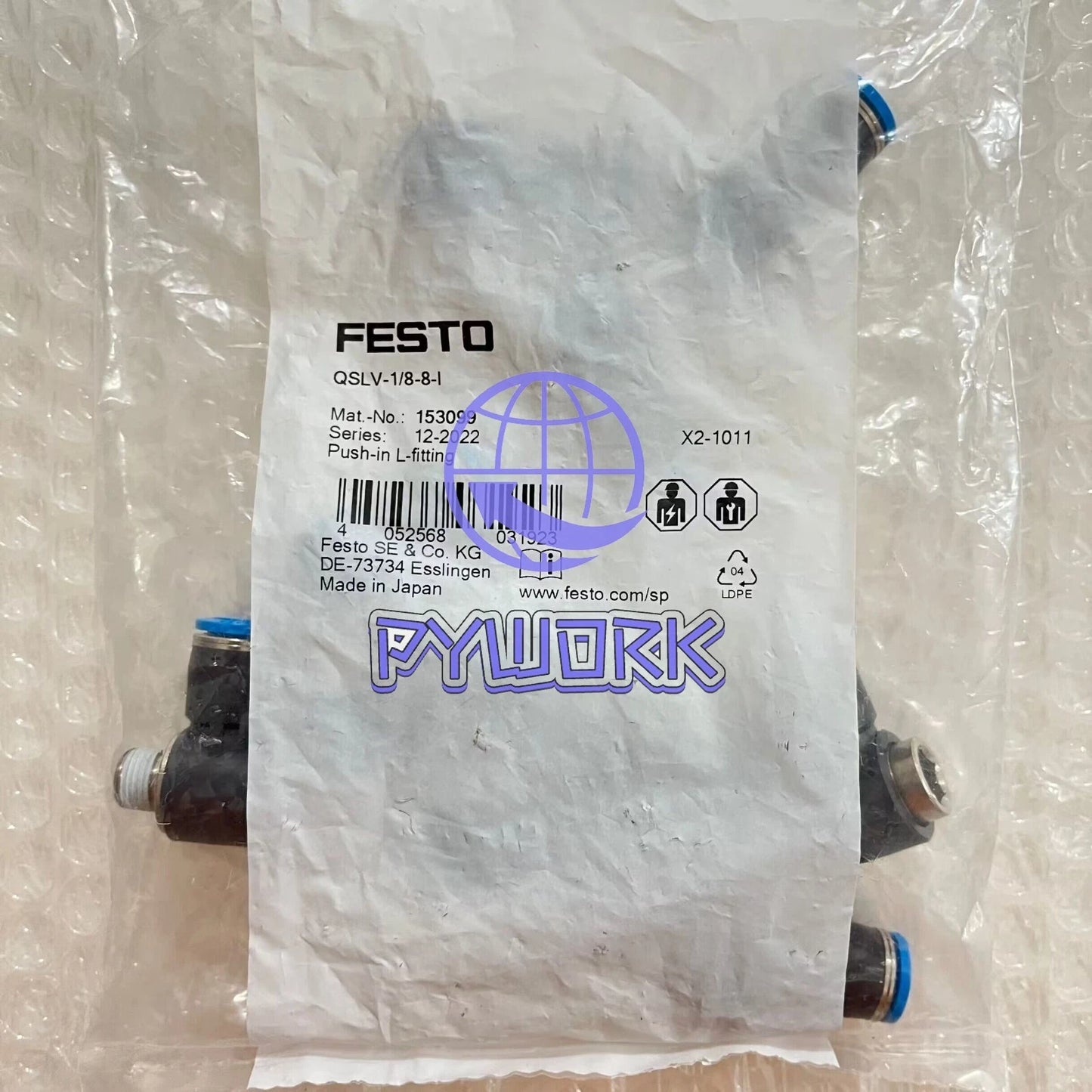 10 pcs/bag FESTO QSLV-1/8-8-I 153099 push-in L-fitting connector