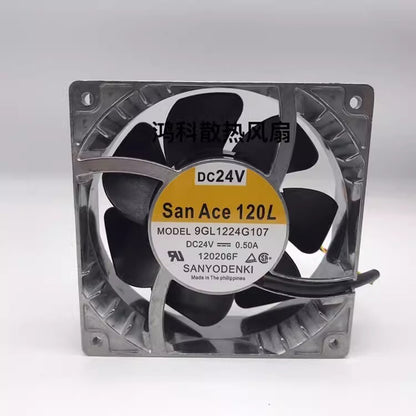 SANYO 9GL1224G107 12038 DC24V 0.50A Aluminum Frame Cooling Fan