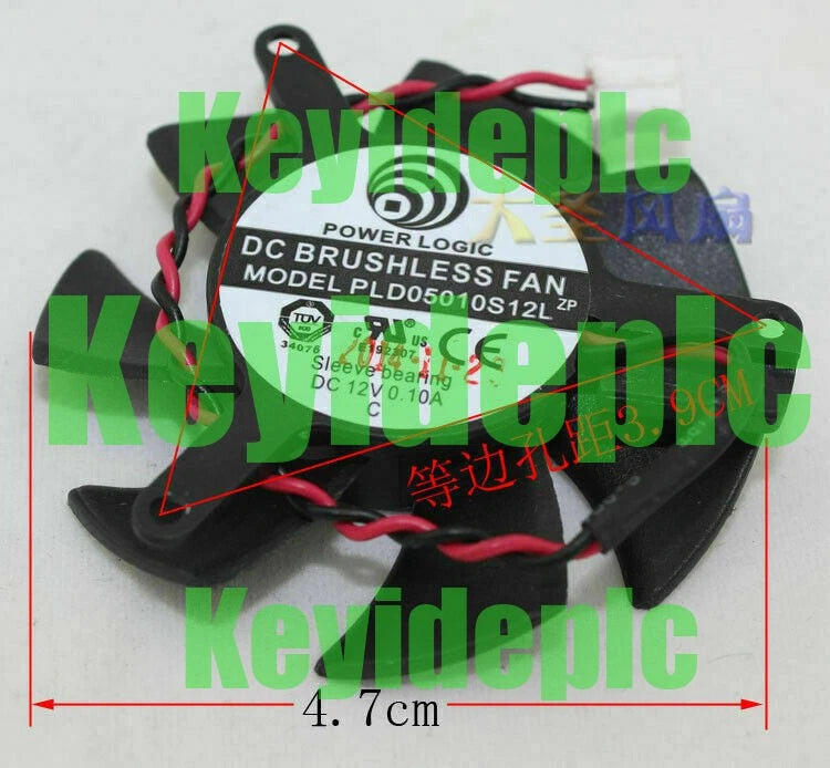 1X PLD05010S12L (DF0501012SEE2C T125010SL) 2 Pin 45mm Fan ATI nVIDIA Video Card