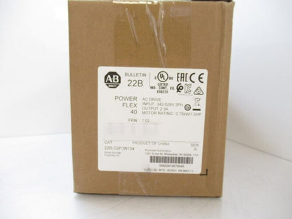 Allen Bradley 22BD2P3N104 PowerFlex 40 AC Drive - ALLEN BRADLEY