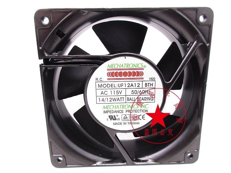 MECHATRONICS UF12A12 BTH AC115V 14/12W 12038 Aluminum Frame Cooling Fan