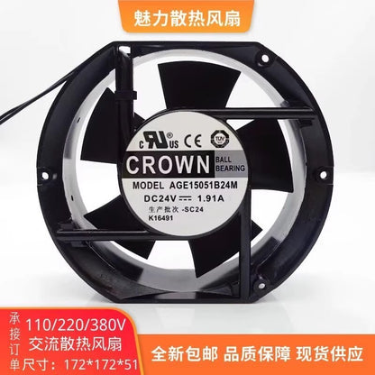 CROWN AGE15051B24M DC24V 1.91A 17251 Inverter Ball Cooling Fan