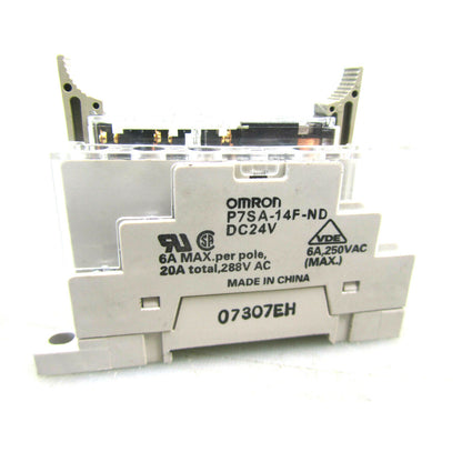 10-Piece Omron P7SA-14F-ND DC24 Relay Sockets 6P DIN Mount - OMRON