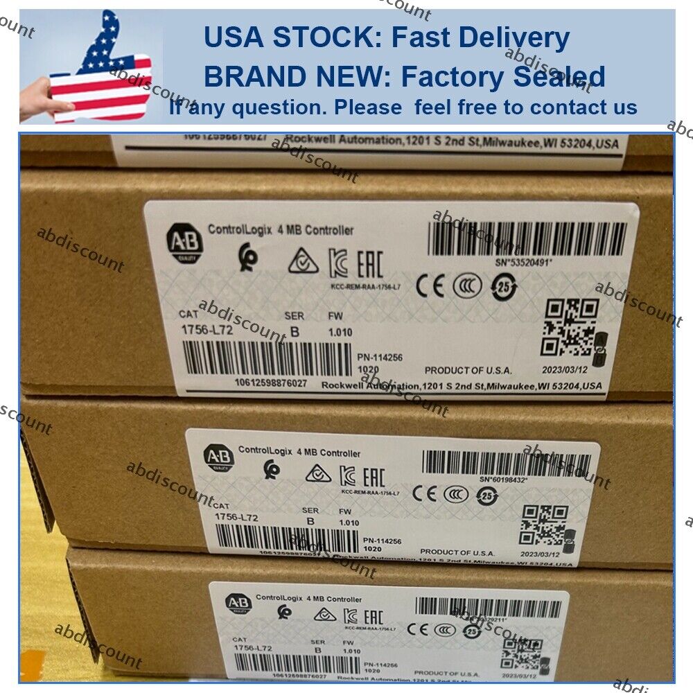 ControlLogix 1756L72 AB Factory Sealed PLC Processor with 4MB Memory - CONTROLLOGIX