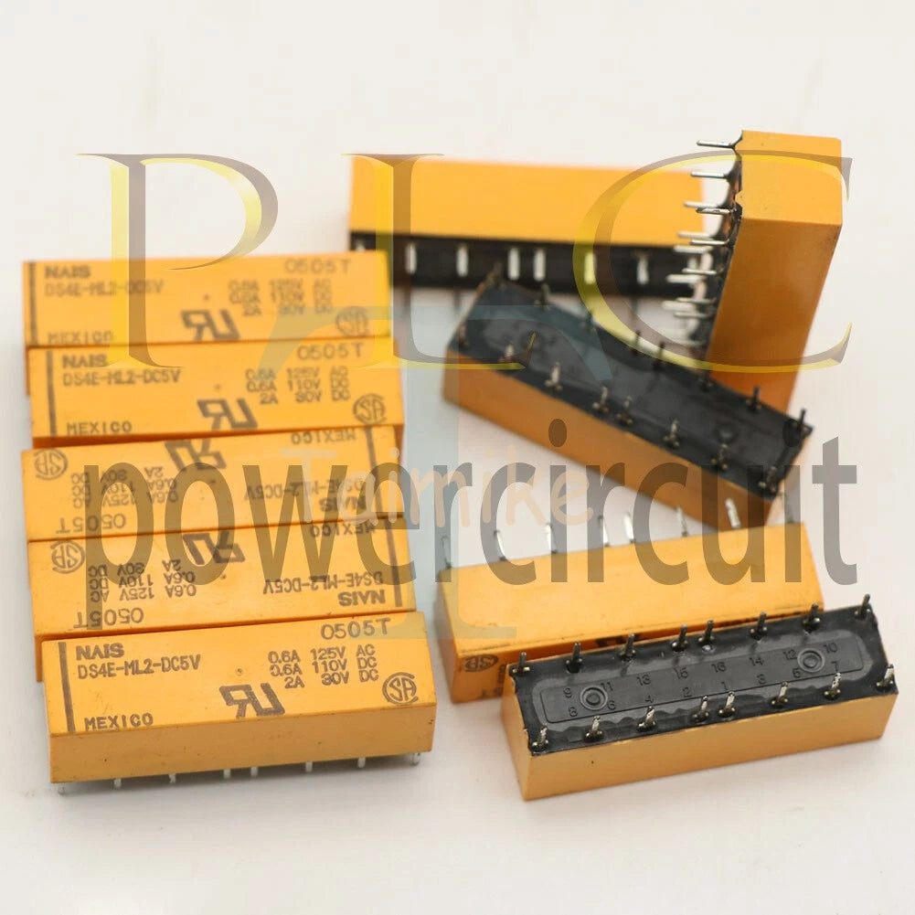 (10PCS) DS4E-ML2-DC5V 5VDC Signal Relay 0.6A 125VAC 16Pins 4PDT