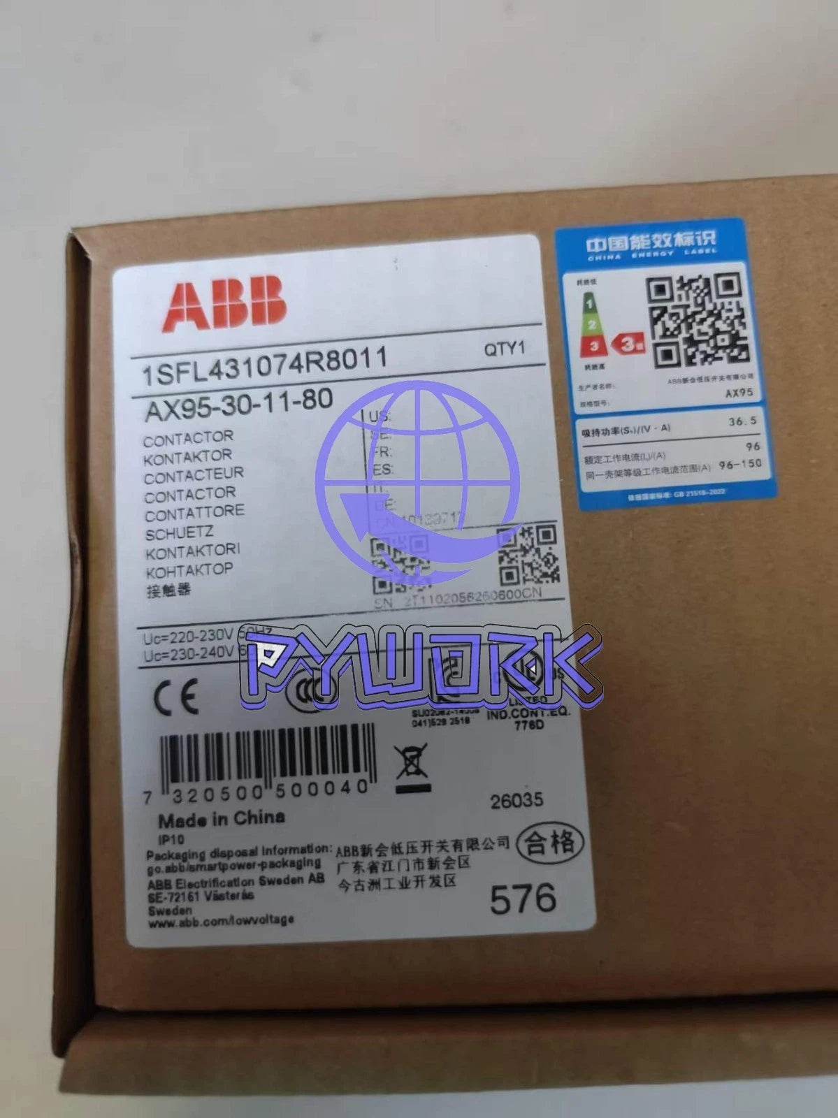 1PCS ABB AX95-30-11 AC contactor AC220-230V AX95-30-11-80