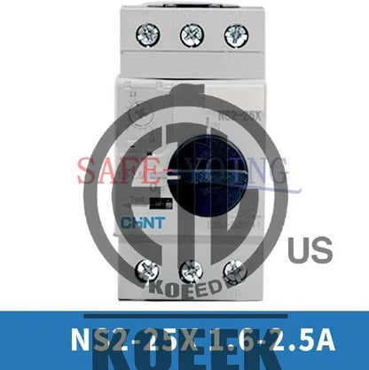 1PCS CHNT motor starter knob type NS2-25X overload short circuit protection