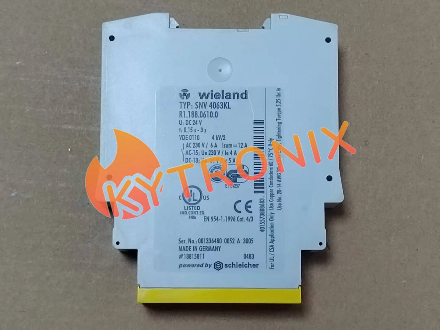 FOR WIELAND SNV 4063KL Safety Relay R1.188.0610.0 Control Logic 24VDC