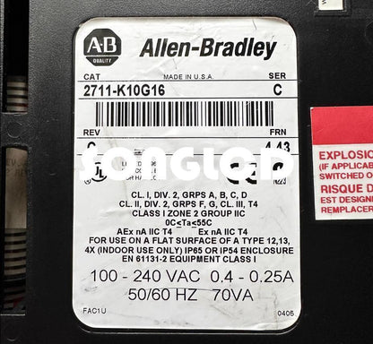 1PCS Allen-Bradley 2711-K10G16 HMI Terminal Display - ALLEN-BRADLEY
